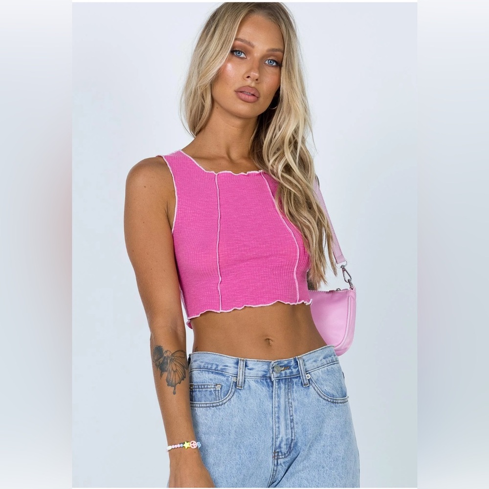 Princess Polly Hot Pink Crop Tank Top in Women’s Sz 6